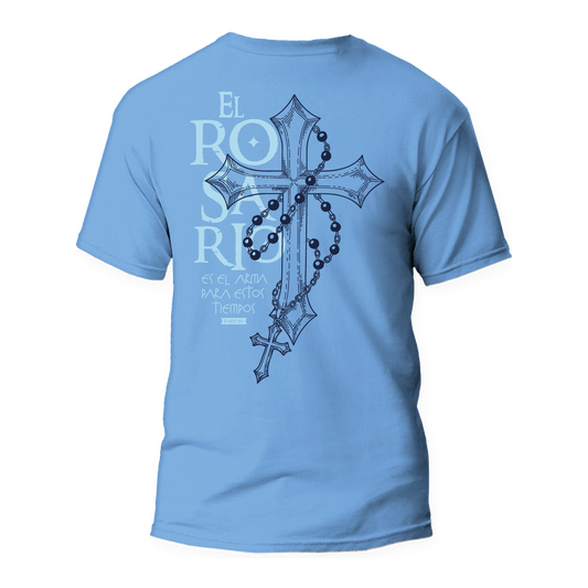 Playera Edición Especial Mes del Rosario Azul Celeste  - Caballero